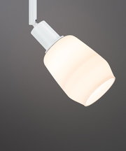 Nahaufnahme eines weißen Basisspots der Marke PAULMANN URAIL, montiert an einer Schiene, mit einem schlichten, modernen Design.