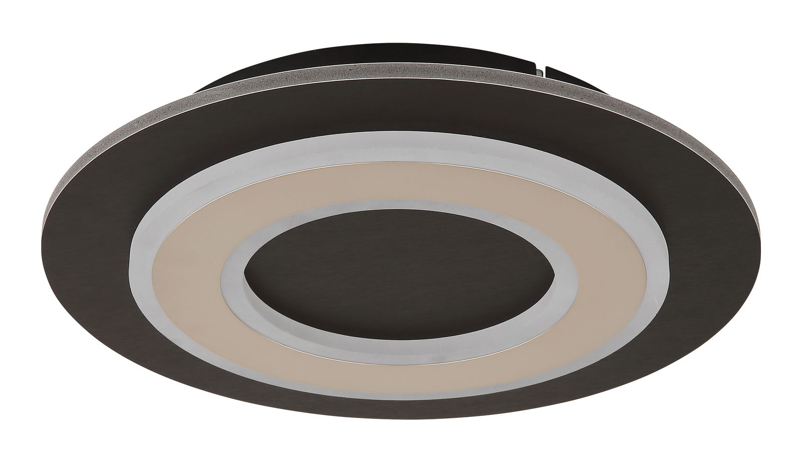 Moderne Deckenleuchte mit kreisförmigem Design, seitliche Perspektive