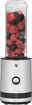 Frontansicht eines WMF Küchenminis Smoothie-to-go Mixers mit gefülltem Behälter voller frischer Beeren.