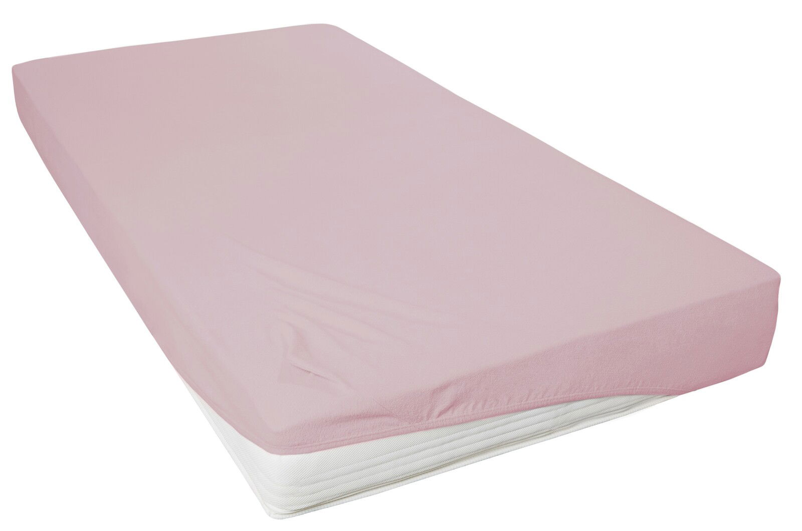 Novel Spannbetttuch TEDDY-FLAUSCH Rosa Spannbetttuch in der Größe 190x200cm, seitliche Perspektive