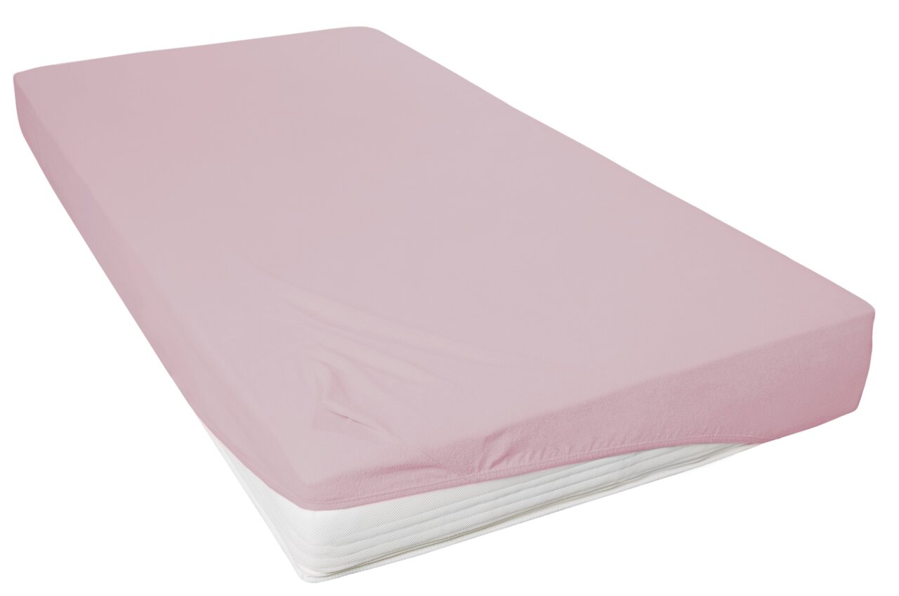 Novel Spannbetttuch TEDDY-FLAUSCH Rosa Spannbetttuch in der Größe 190x200cm, seitliche Perspektive