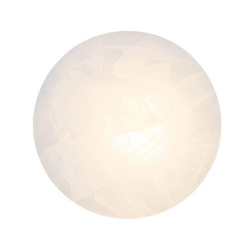 Runde LED-Deckenleuchte in Draufsicht, leuchtend mit weichem, diffusem Licht.