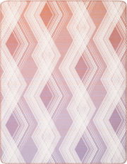 Wohndecke mit geometrischem Muster in Weiß und Rosa, Draufsicht