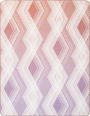 Wohndecke mit geometrischem Muster in Weiß und Rosa, Draufsicht
