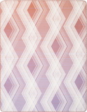 Wohndecke mit geometrischem Muster in Weiß und Rosa, Draufsicht