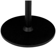 Schwarzer runder Sockel einer Akku-Tischleuchte, Ansicht von oben