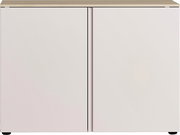 Moderne Kommode mit zwei Türen in heller Holzoptik, Frontalansicht