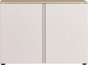 Moderne Kommode mit zwei Türen in heller Holzoptik, Frontalansicht