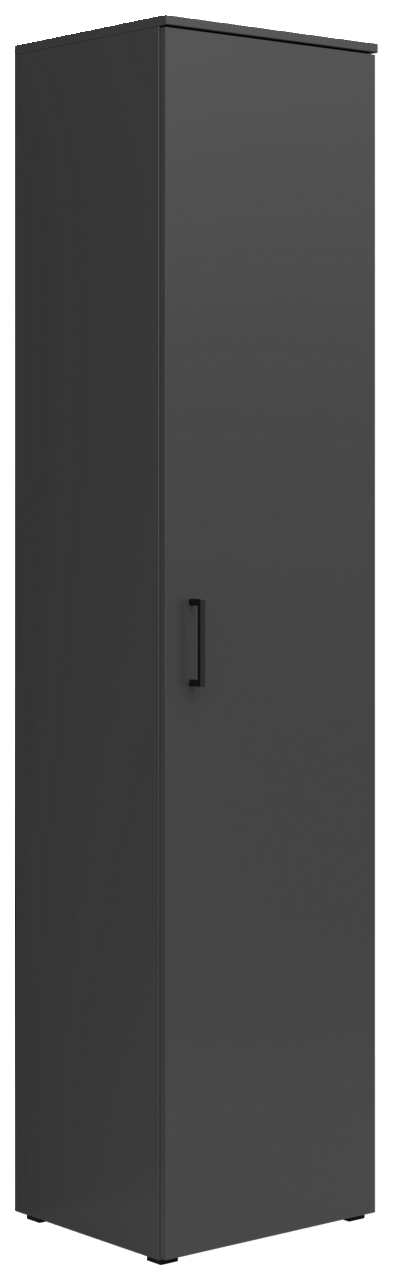 Carryhome Mehrzweckschrank MULTISTAURAUM Schwarzer Mehrzweckschrank mit einer Tür und Griff, seitliche Perspektive