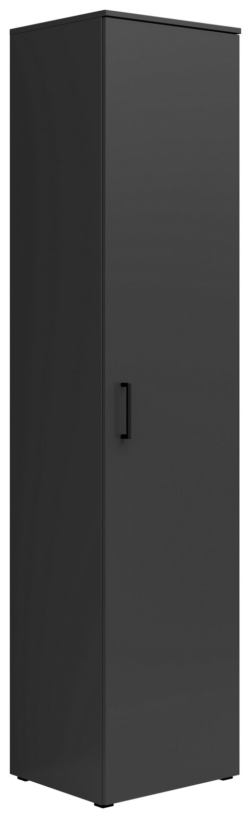 Carryhome Mehrzweckschrank MULTISTAURAUM Schwarzer Mehrzweckschrank mit einer Tür und Griff, seitliche Perspektive