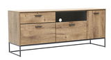Holzoptik Sideboard MANHATTAN mit Metallgestell, seitliche Perspektive