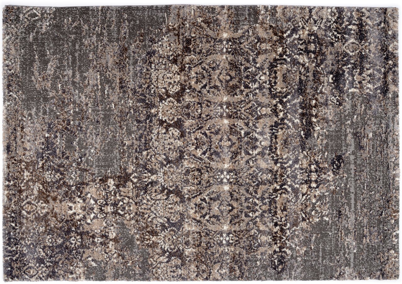 OCI Designer Teppich JUWEL Designer Teppich mit abstraktem Muster in Grau- und Beigetönen, Draufsicht