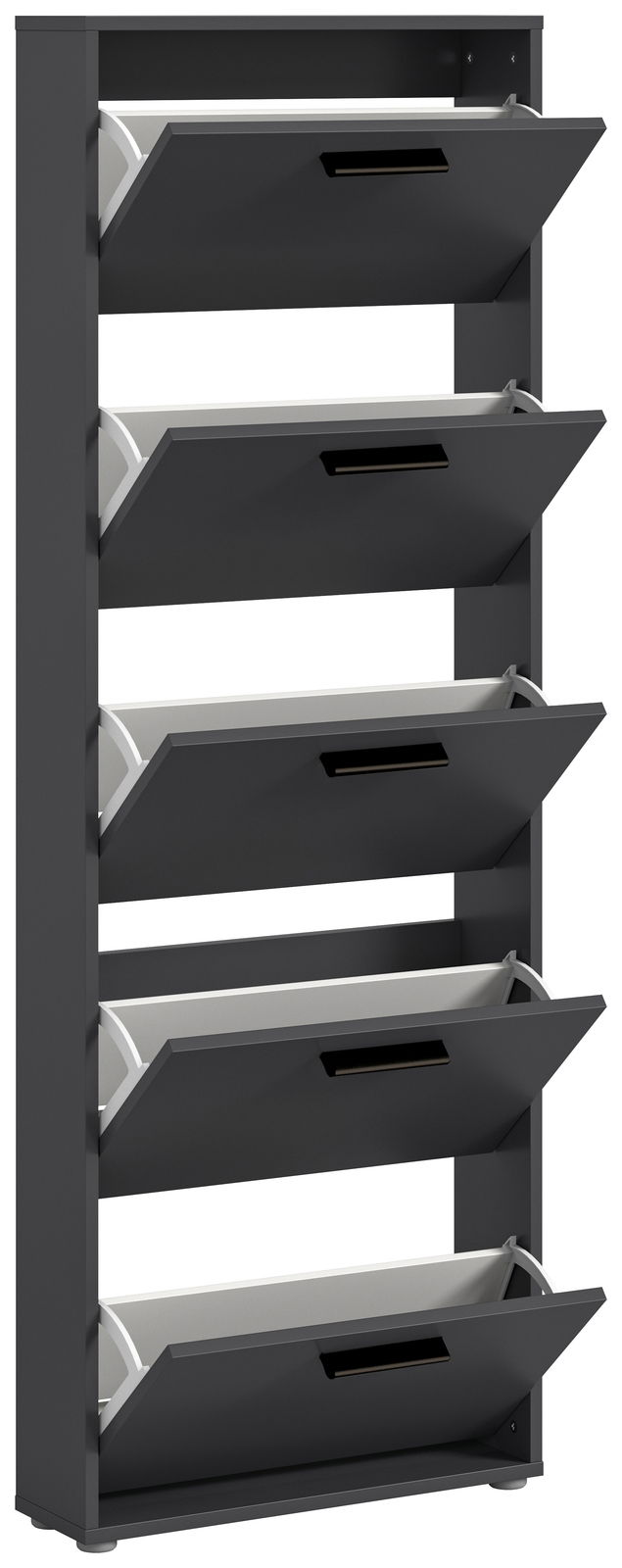 Schuhkipper mit fünf Klappen in dunkler Farbe, seitliche Perspektive