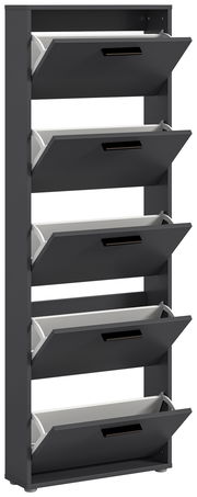 Schuhkipper mit fünf Klappen in dunkler Farbe, seitliche Perspektive