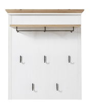 Garderoben-Set mit fünf Haken und einem Regalbrett, Frontalansicht