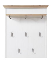 Garderoben-Set mit fünf Haken und einem Regalbrett, Frontalansicht