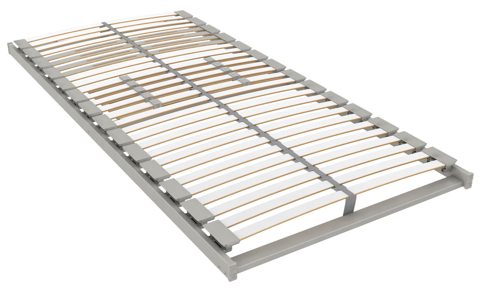 Lattenrost NV 90 x 200 cm aus der Vogelperspektive, mit gleichmäßig verteilten Holzlatten und stabilen Seitenrahmen.