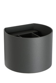 Moderne, halfronde wandlamp XIO in matzwart, zijaanzicht