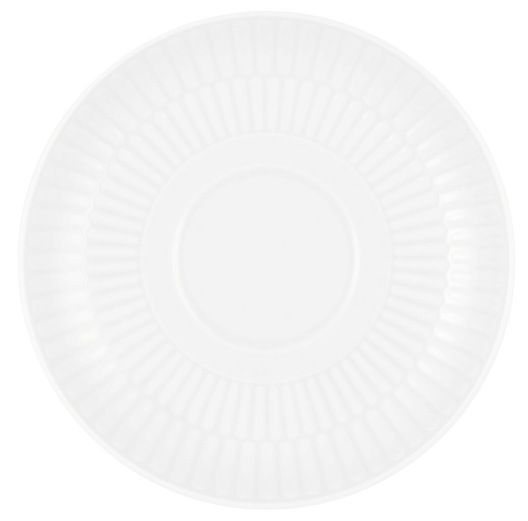 Seltmann Weiden Untertasse AMINA Weiße Kombi-Untertasse klein, 12 cm, mit geriffeltem Rand, Draufsicht