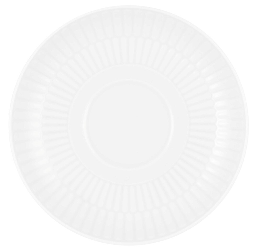 Seltmann Weiden Untertasse AMINA Weiße Kombi-Untertasse klein, 12 cm, mit geriffeltem Rand, Draufsicht