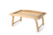 Holz-Betttablett mit klappbaren Beinen, seitliche Perspektive