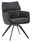 WK-Wohnen Sessel WK 723 Moderner schwarzer Ledersessel WK 723 mit Metallbeinen, seitliche Perspektive