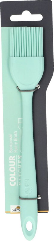 Silikonpinsel in Mintgrün, Vorderansicht auf Verpackung