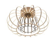 Moderne Deckenleuchte mit geometrischem Design, von unten betrachtet.