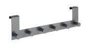 Türgarderobe Celano aus Metall mit fünf Haken, seitliche Perspektive