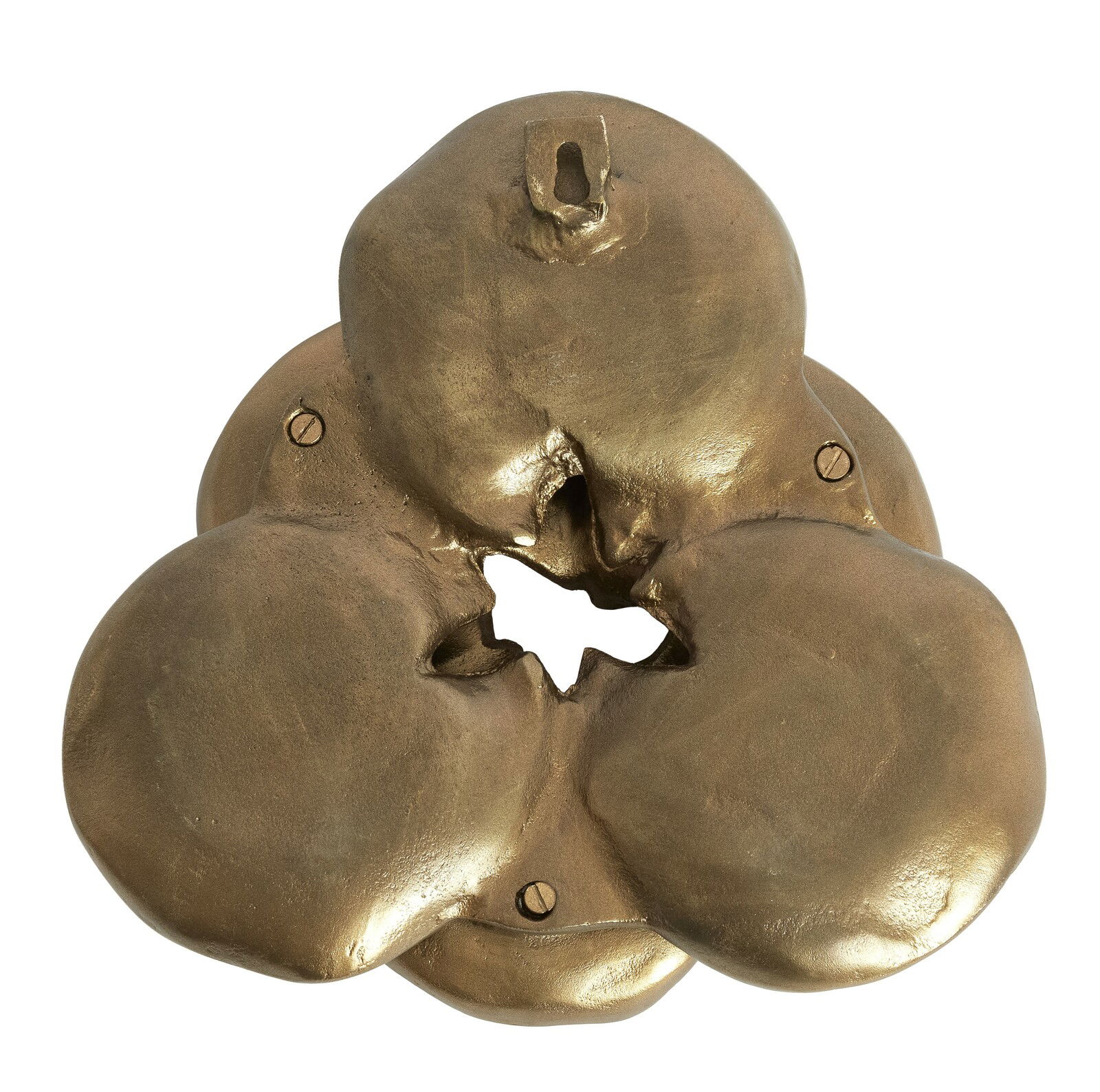 Bronzefarbenes Wandornament mit organischer Form, Vorderansicht