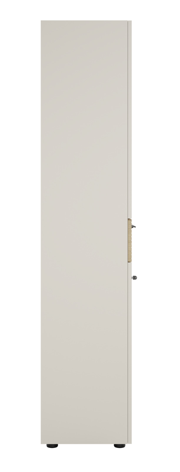 Seitenansicht eines Aktenschranks mit Schloss auf der linken Seite.