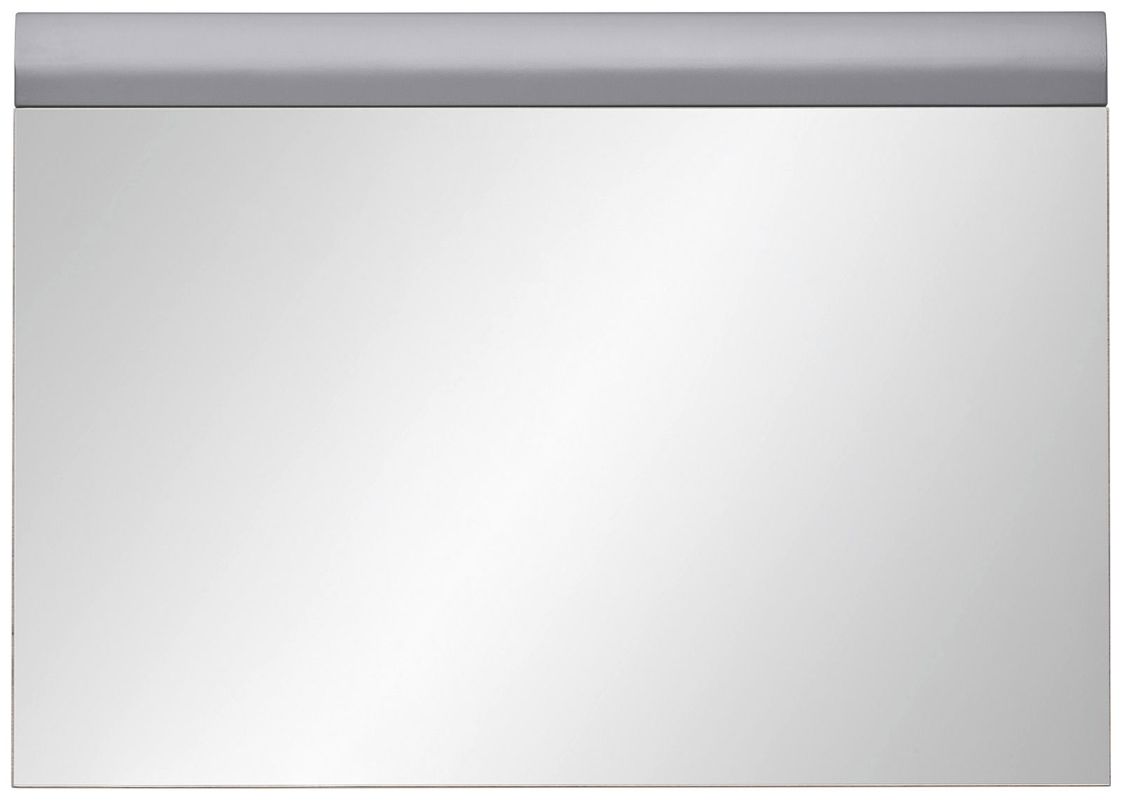 Rechteckiger Wandspiegel mit silbernem Rahmen, Frontalansicht