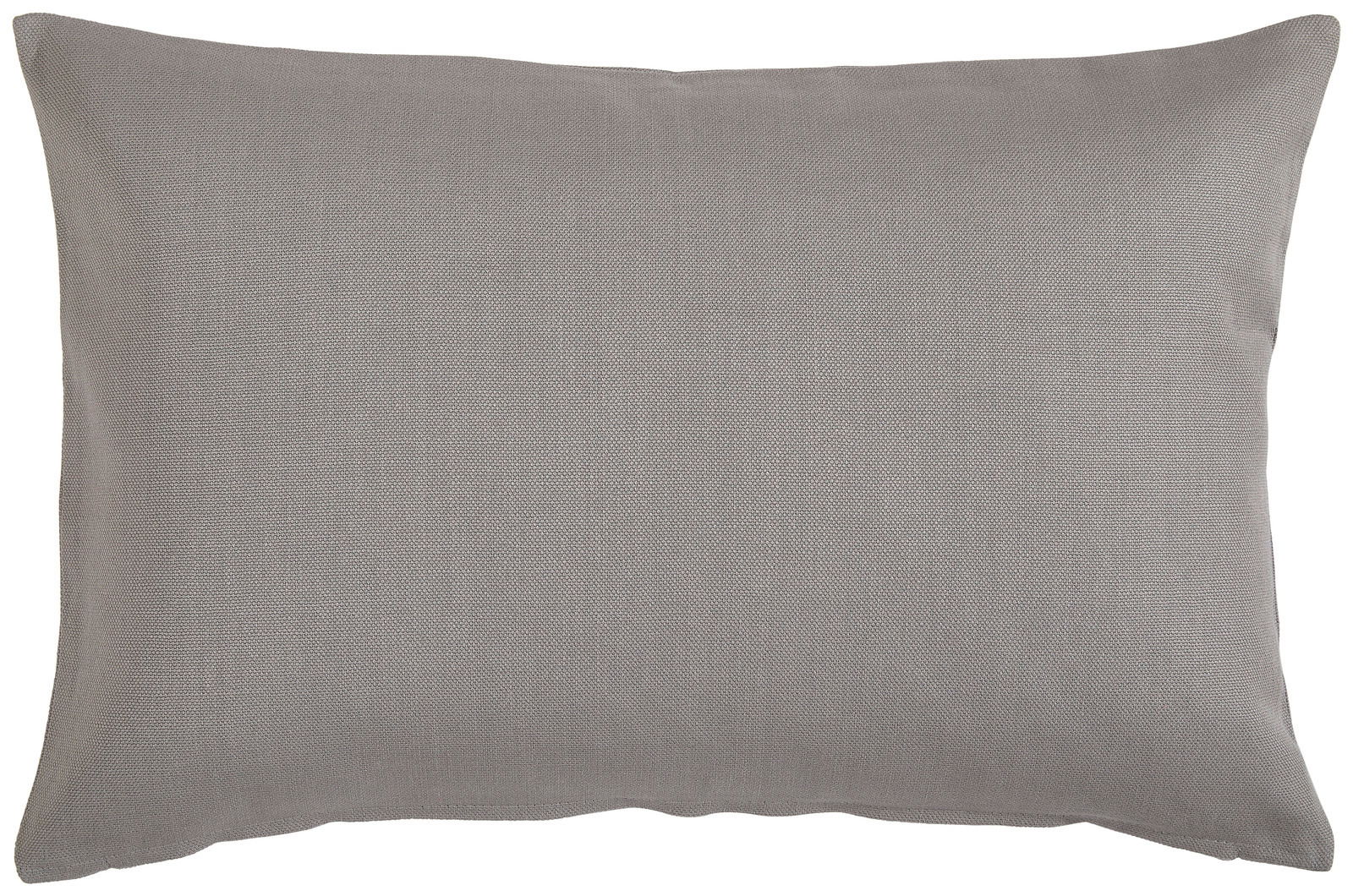 Graue Outdoor-Kissenhülle in rechteckiger Form, frontal fotografiert.