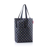Blauer Cityshopper mit goldenen Punkten, Vorderansicht