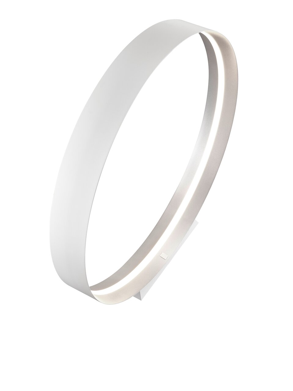 Moderne staande lamp LOOP in zijaanzicht, met een elegant, ringvormig ontwerp en ingebouwde ledverlichting.
