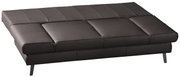 Querschläfer-Sofa in dunklem Leder, seitliche Perspektive