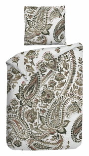 Bettwäsche-Set mit Paisley-Muster in Erdtönen, Draufsicht