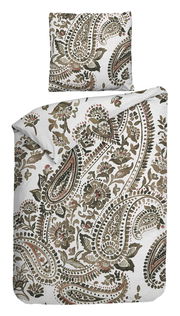 Bettwäsche-Set mit Paisley-Muster in Erdtönen, Draufsicht