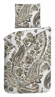 Bettwäsche-Set mit Paisley-Muster in Erdtönen, Draufsicht