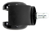Schwarzes Rollenset mit Metallstift, seitliche Perspektive