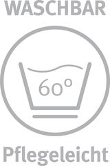 Symbol für waschbar bei 60 Grad, pflegeleicht, Vorderansicht