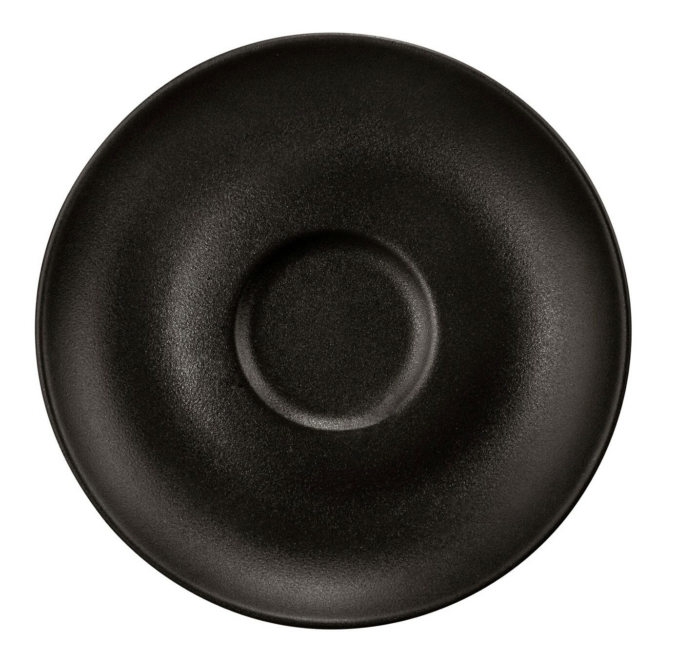 Seltmann Weiden Espressountertasse LIBERTY BLACK Schwarze Espressountertasse, Draufsicht, 12 cm Durchmesser