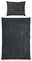 Novel Bettwäsche TEDDY Dunkelgraue Bettwäsche TEDDY, bestehend aus einem Kissenbezug und einem Bettdeckenbezug, aus der Vogelperspektive fotografiert.