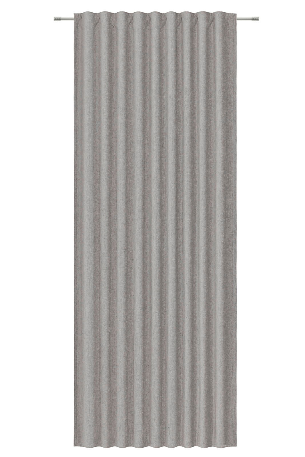 Esposa Fertigvorhang 140x245cm Grauer Fertigvorhang in Frontalansicht mit gleichmäßigen Falten