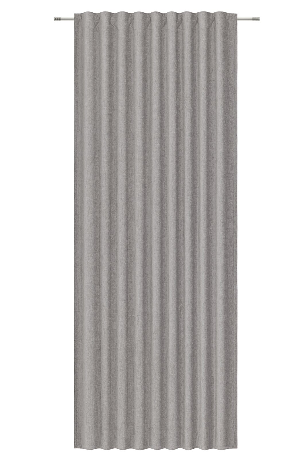 Esposa Fertigvorhang 140x245cm Grauer Fertigvorhang in Frontalansicht mit gleichmäßigen Falten
