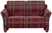 Zweisitzer-Sofa mit rot-kariertem Muster, Frontalansicht