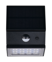 LED-Solar-Außenwandleuchte mit Solarpanel und Bewegungsmelder, Vorderansicht