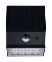 LED-Solar-Außenwandleuchte mit Solarpanel und Bewegungsmelder, Vorderansicht