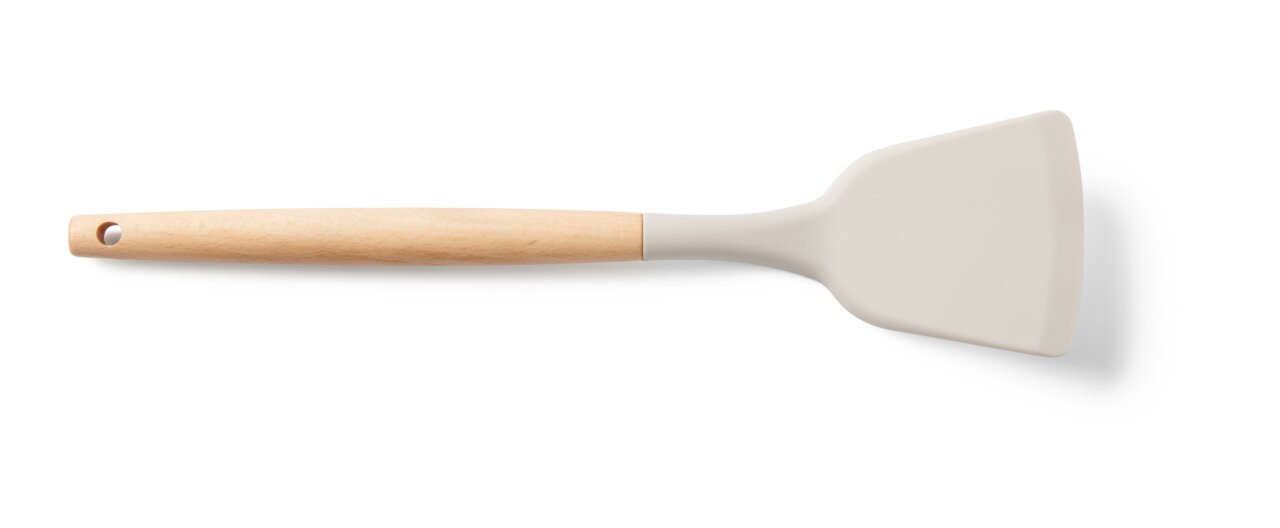 Spatel met houten handvat, zijaanzicht