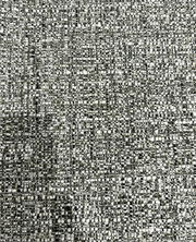 Nahaufnahme eines strukturierten Stoffes in Grau- und Weißtönen, verwendet für einen Armlehnstuhl